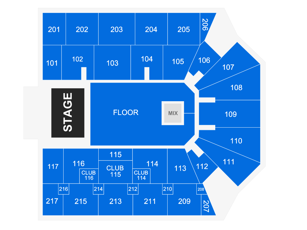 Venue seating chart for A Day To Remember for reference only
