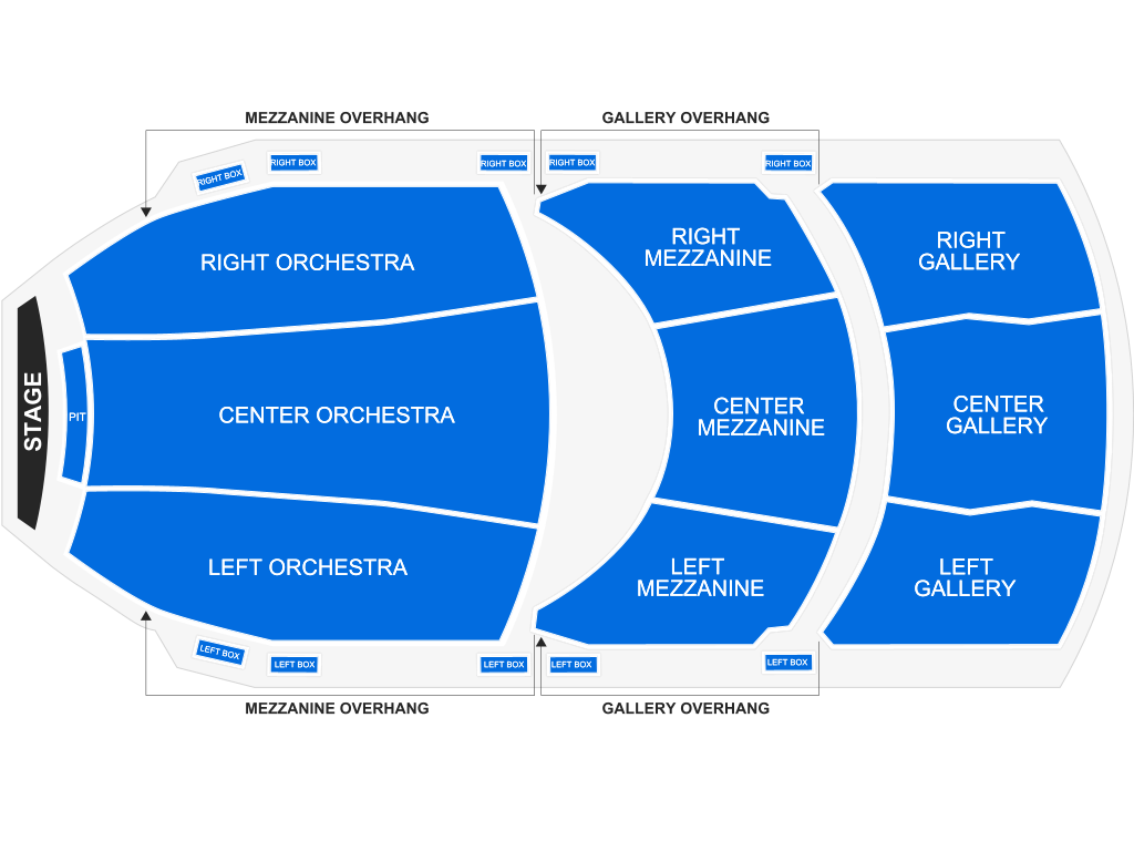Venue seating chart for Disney's Beauty and the Beast (Touring) for reference only