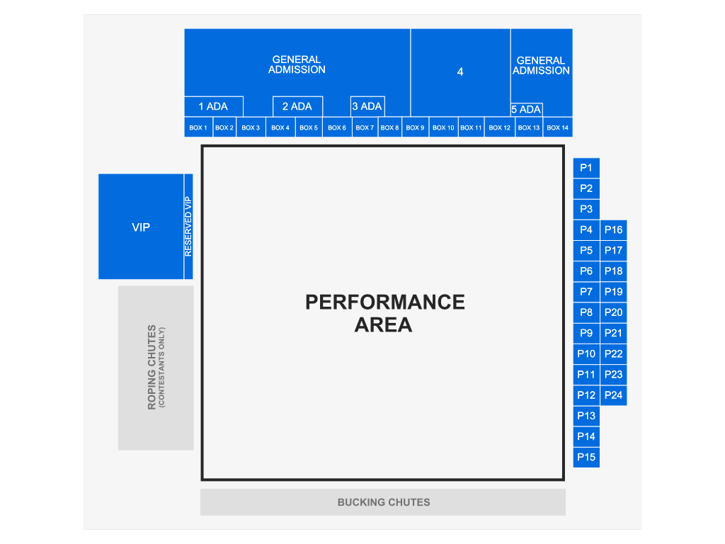 Venue seating chart for San Antonio Stock Show and Rodeo for reference only