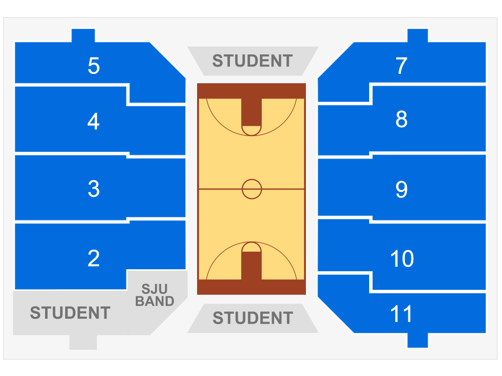 Venue seating chart for St. John's Red Storm Men's Basketball for reference only